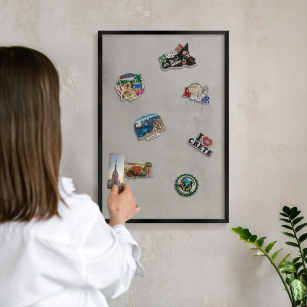 Panou magnetic mural decorativ cadru negru Fundal gri