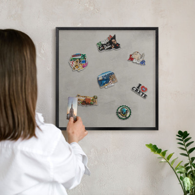 Panou magnetic mural decorativ cadru negru Fundal gri