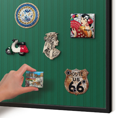 Panou magnetic mural decorativ cadru negru Dungi verzi