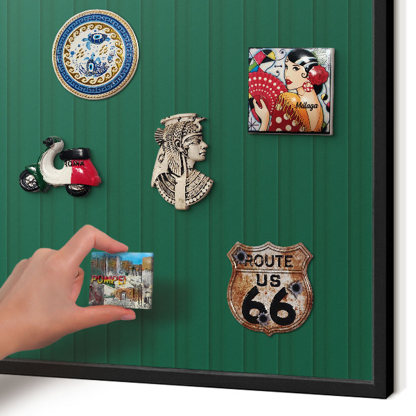 Panou magnetic mural decorativ cadru negru Dungi verzi