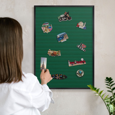 Panou magnetic mural decorativ cadru negru Dungi verzi