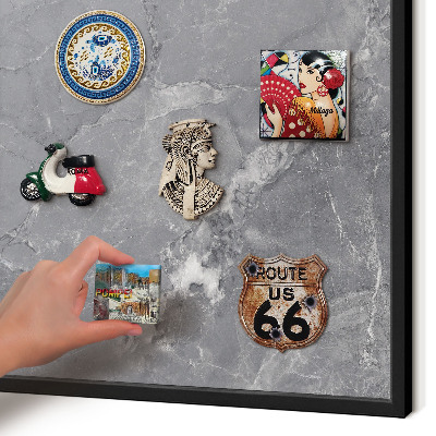 Panou magnetic mural decorativ cadru negru Marmură gri