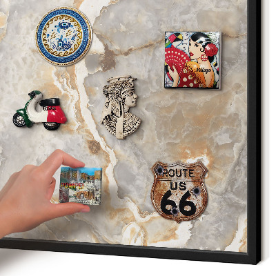 Panou magnetic mural decorativ cadru negru Eleganța marmurei