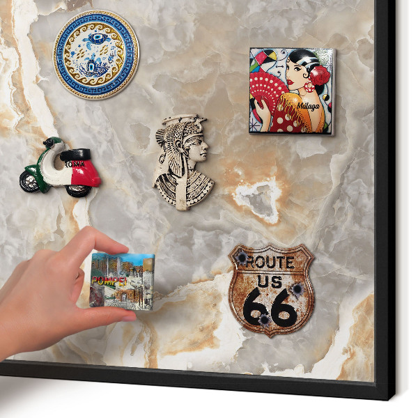 Panou magnetic mural decorativ cadru negru Eleganța marmurei