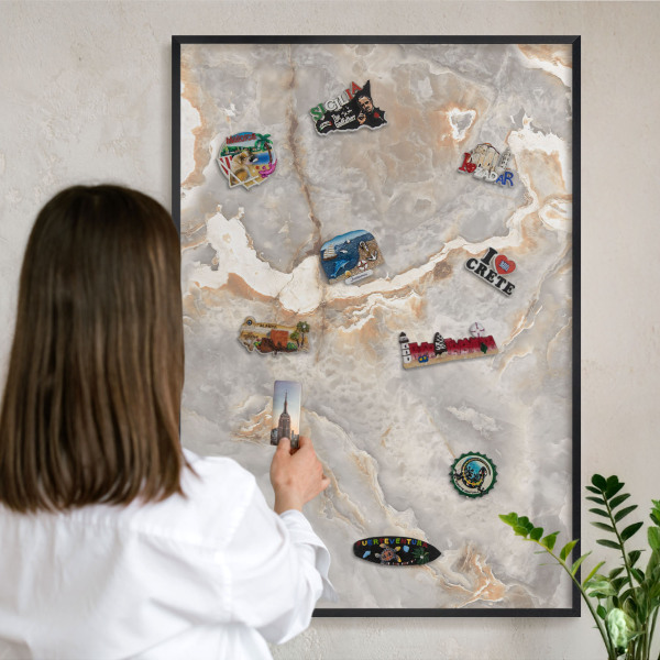 Panou magnetic mural decorativ cadru negru Eleganța marmurei