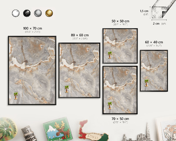 Panou magnetic mural decorativ cadru negru Eleganța marmurei