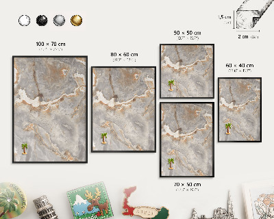 Panou magnetic mural decorativ cadru negru Eleganța marmurei