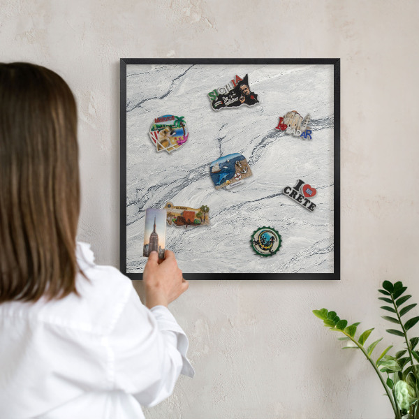 Panou magnetic mural decorativ cadru negru Eleganță gri