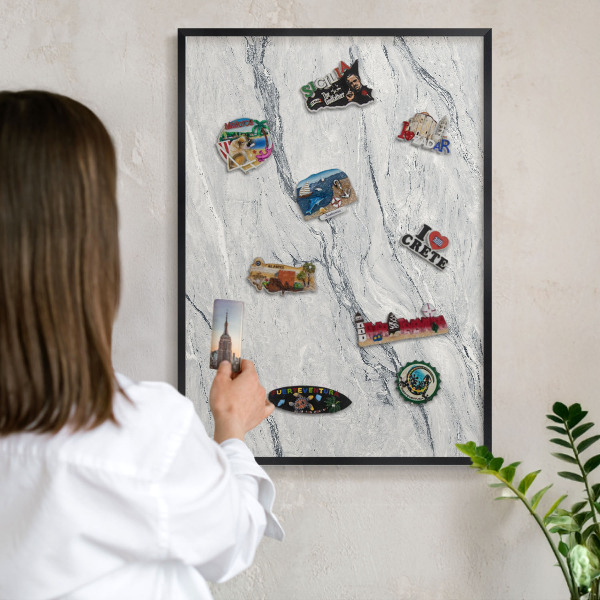 Panou magnetic mural decorativ cadru negru Eleganță gri