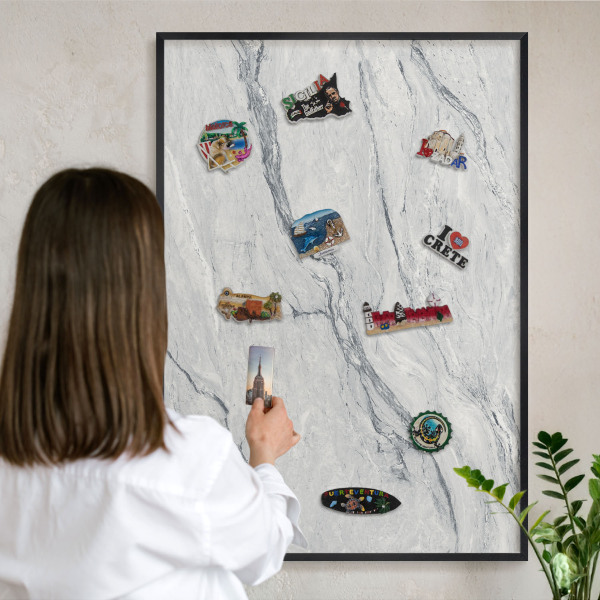 Panou magnetic mural decorativ cadru negru Eleganță gri