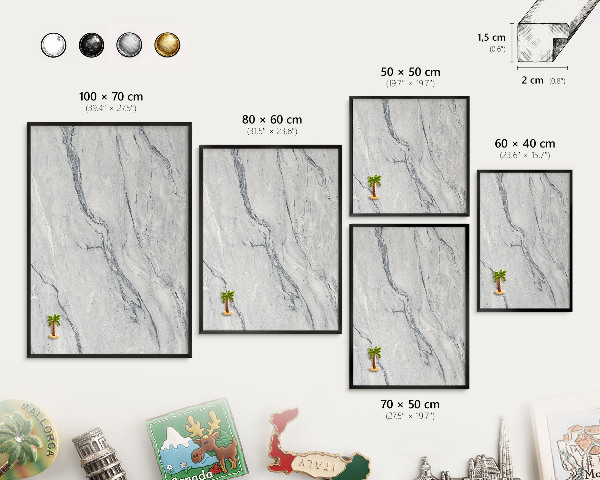 Panou magnetic mural decorativ cadru negru Eleganță gri