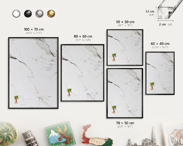 Panou magnetic mural decorativ cadru negru Eleganță modernă