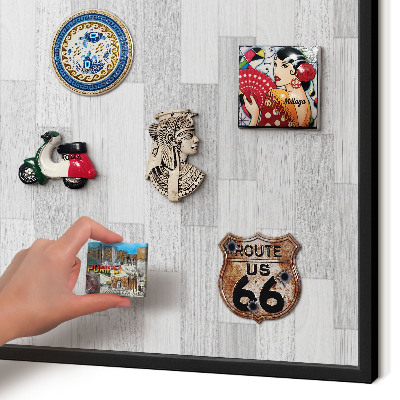 Panou magnetic mural decorativ cadru negru Textură de lemn