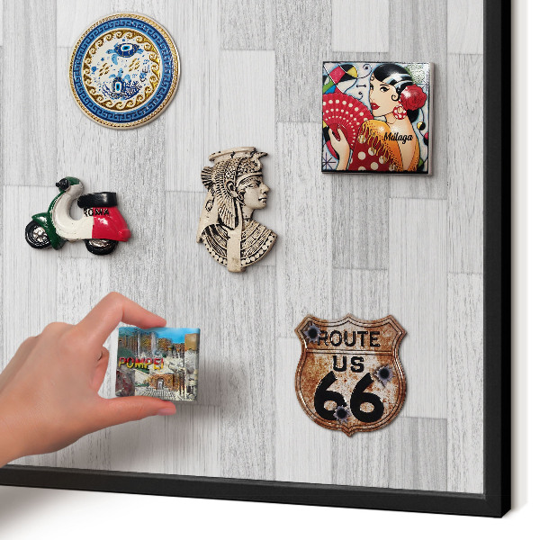 Panou magnetic mural decorativ cadru negru Textură de lemn