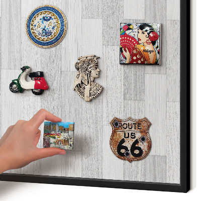 Panou magnetic mural decorativ cadru negru Textură de lemn