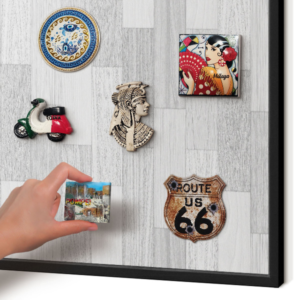 Panou magnetic mural decorativ cadru negru Textură de lemn