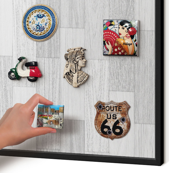 Panou magnetic mural decorativ cadru negru Textură de lemn