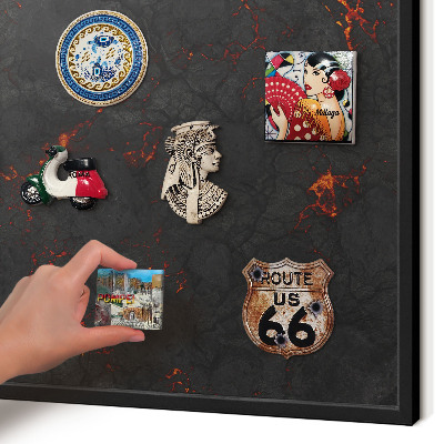 Panou magnetic mural decorativ cadru negru Lavă vulcanică