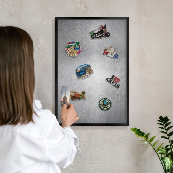 Panou magnetic mural decorativ cadru negru Suprafață metalică