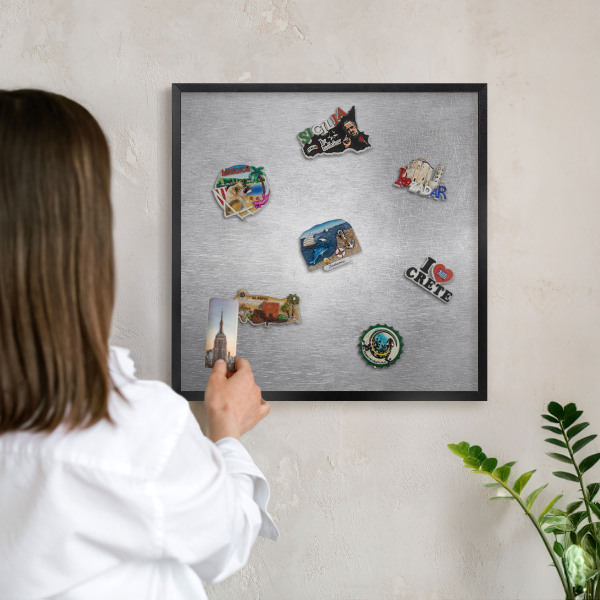 Panou magnetic mural decorativ cadru negru Suprafață metalică