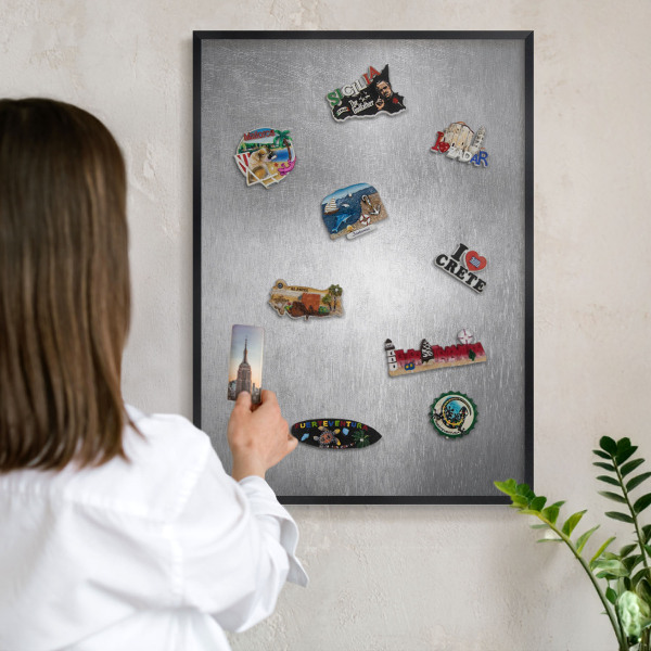 Panou magnetic mural decorativ cadru negru Suprafață metalică
