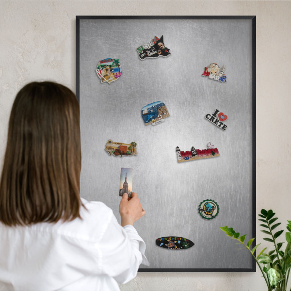 Panou magnetic mural decorativ cadru negru Suprafață metalică