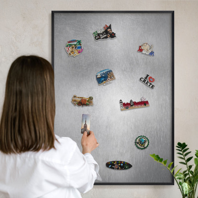 Panou magnetic mural decorativ cadru negru Suprafață metalică
