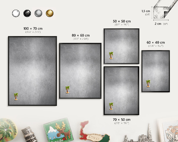 Panou magnetic mural decorativ cadru negru Suprafață metalică