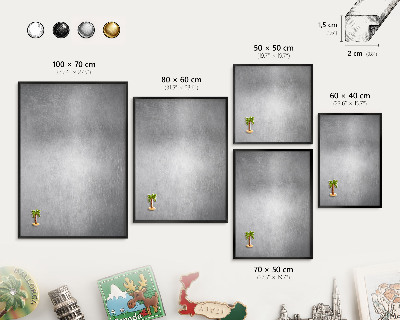 Panou magnetic mural decorativ cadru negru Suprafață metalică