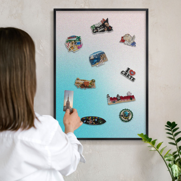 Panou magnetic mural decorativ cadru negru Abstracție pastelată