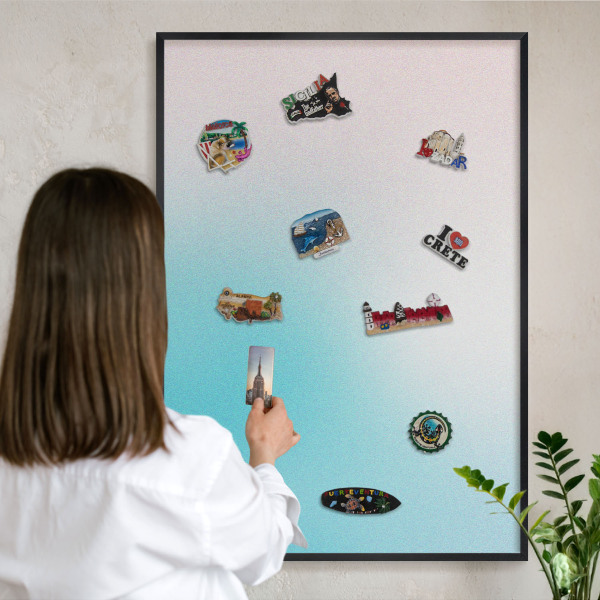 Panou magnetic mural decorativ cadru negru Abstracție pastelată