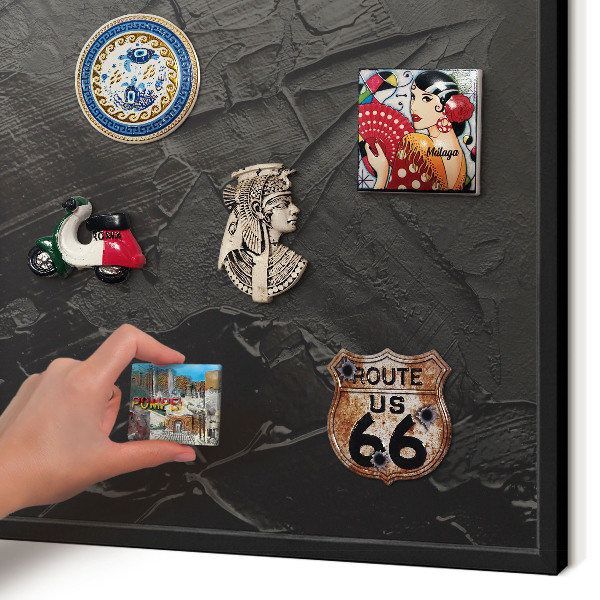 Panou magnetic mural decorativ cadru negru Negru texturat