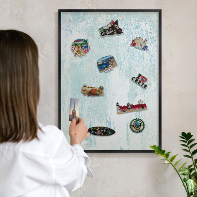 Panou magnetic mural decorativ cadru negru Abraziuni pastelate