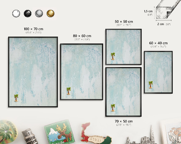Panou magnetic mural decorativ cadru negru Abraziuni pastelate