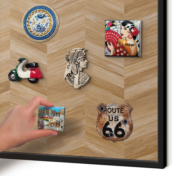 Panou magnetic mural decorativ cadru negru Os de hering din lemn
