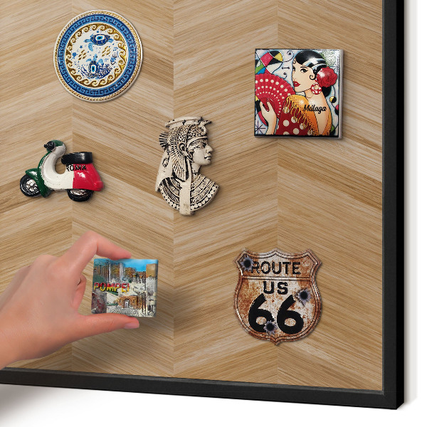 Panou magnetic mural decorativ cadru negru Os de hering din lemn