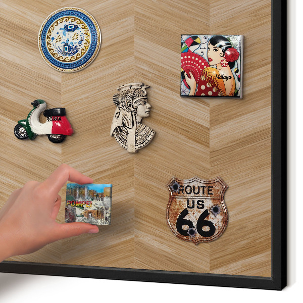 Panou magnetic mural decorativ cadru negru Os de hering din lemn