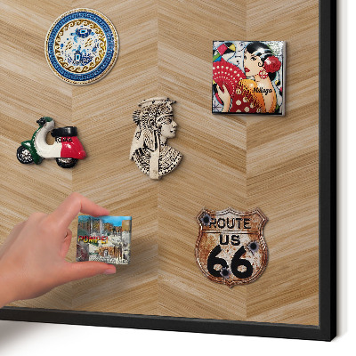 Panou magnetic mural decorativ cadru negru Os de hering din lemn