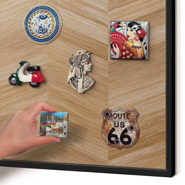 Panou magnetic mural decorativ cadru negru Os de hering din lemn