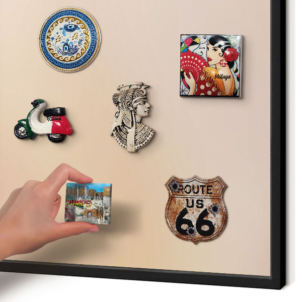 Panou magnetic mural decorativ cadru negru Bej pal