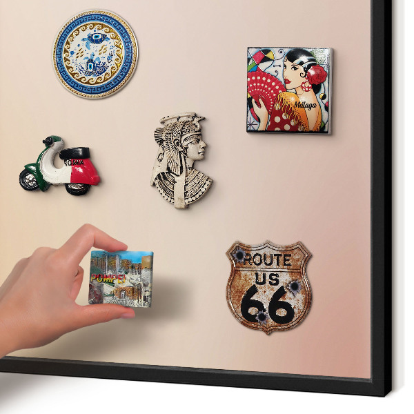 Panou magnetic mural decorativ cadru negru Bej pal
