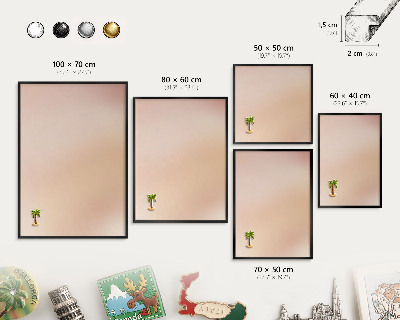 Panou magnetic mural decorativ cadru negru Bej pal