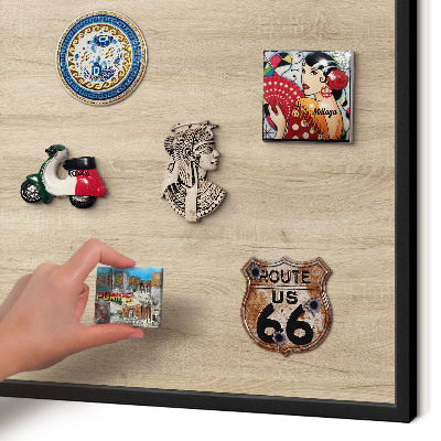 Panou magnetic mural decorativ cadru negru Fundal din lemn