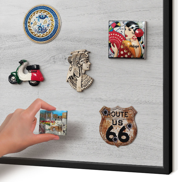 Panou magnetic mural decorativ cadru negru Structură din lemn