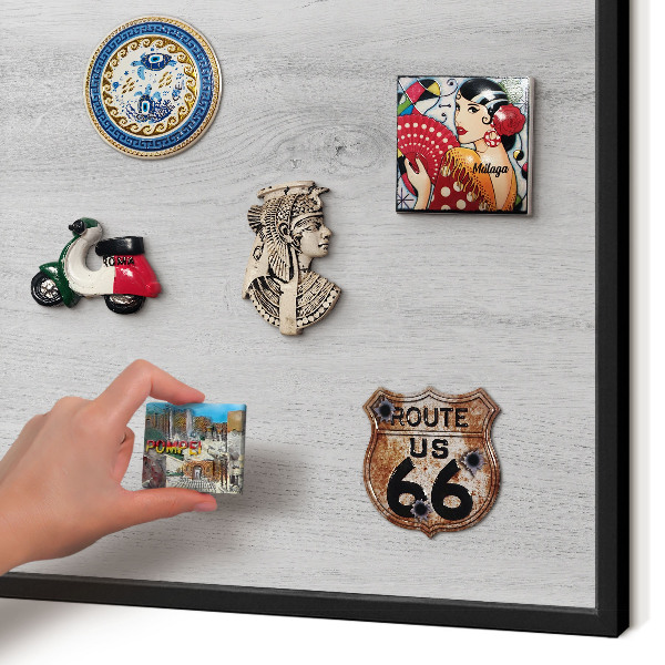 Panou magnetic mural decorativ cadru negru Structură din lemn