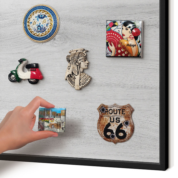 Panou magnetic mural decorativ cadru negru Structură din lemn