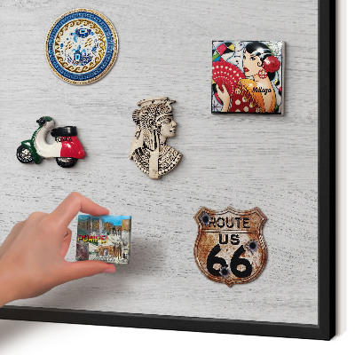 Panou magnetic mural decorativ cadru negru Structură din lemn