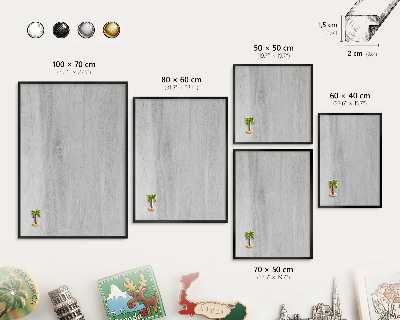 Panou magnetic mural decorativ cadru negru Structură din lemn