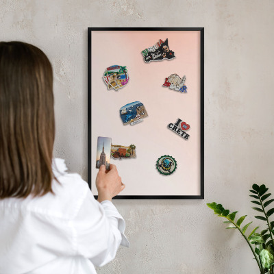 Panou magnetic mural decorativ cadru negru Farmec pastelat