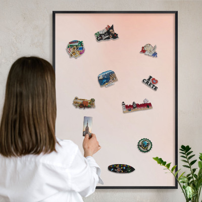 Panou magnetic mural decorativ cadru negru Farmec pastelat